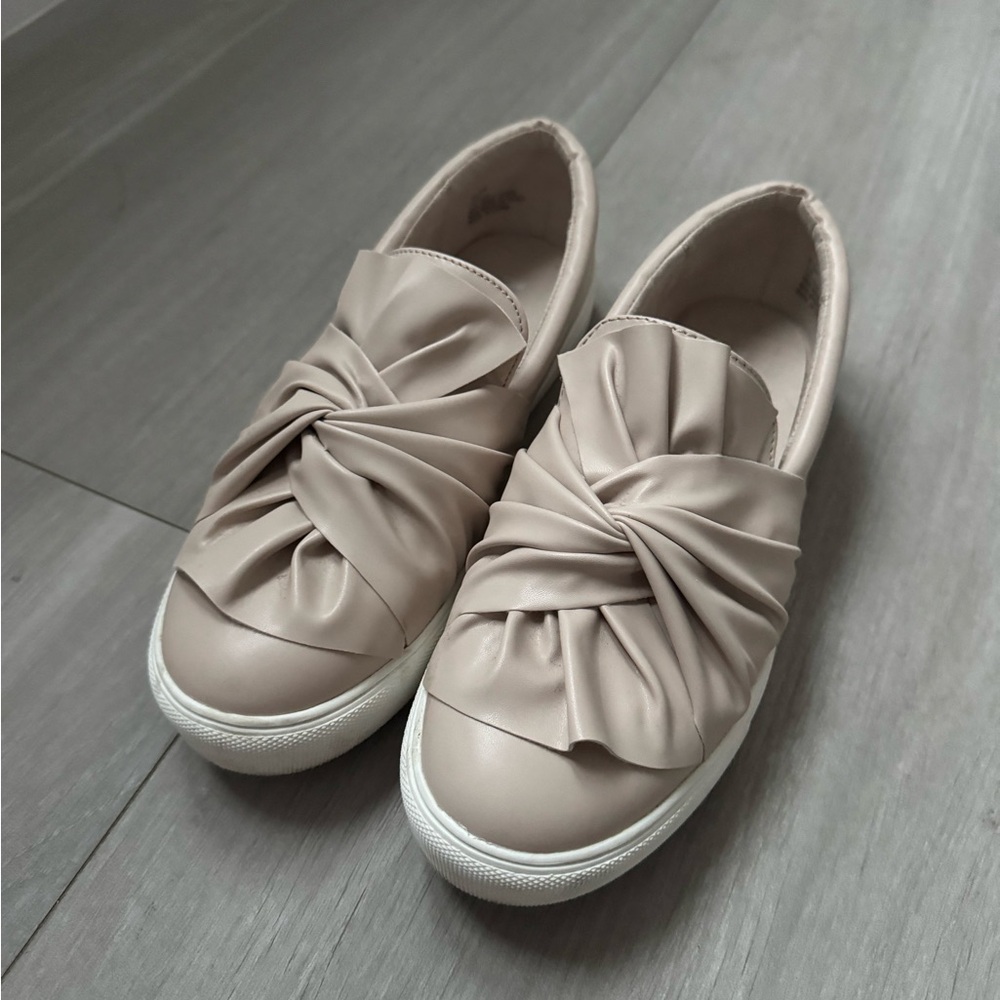 MIA Taupe Knot Slip-On Flats